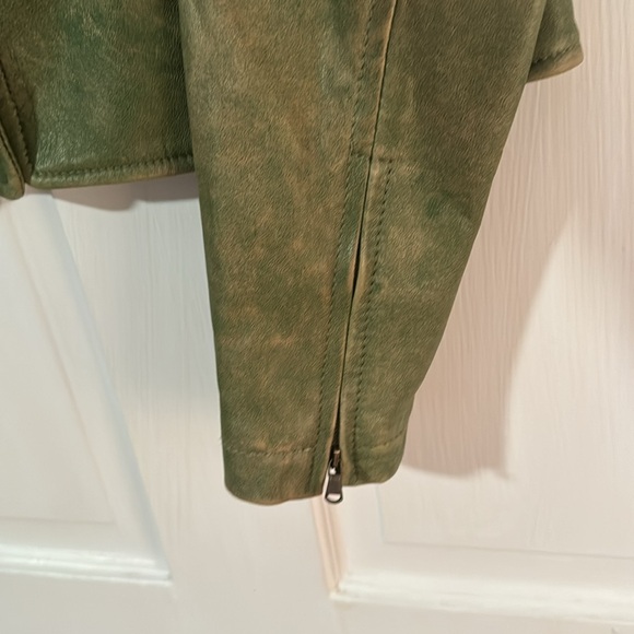 Vintage DKNY Green Soft Lamb Leather Women's Jacket Sz 8 Rare made in Italy - Picture 5 of 12